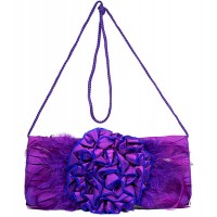 Evening Bag - 12 PCS -  Flower - Purple - BG-90674PU
